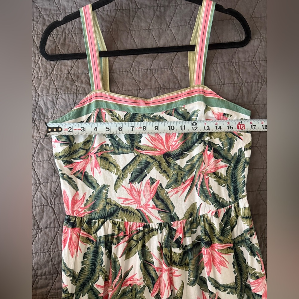 Loft Linen Blend Tropical Print Maxi Dress size 4 - Picture 13 of 15